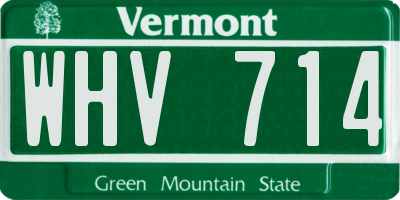 VT license plate WHV714
