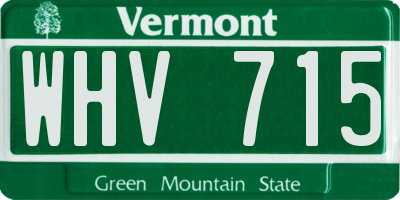 VT license plate WHV715