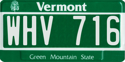 VT license plate WHV716