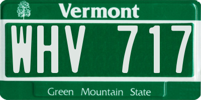 VT license plate WHV717