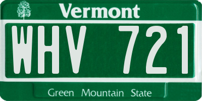 VT license plate WHV721