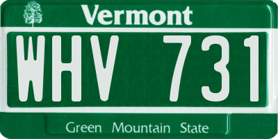 VT license plate WHV731