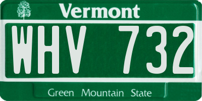 VT license plate WHV732