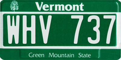 VT license plate WHV737