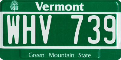 VT license plate WHV739