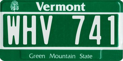VT license plate WHV741