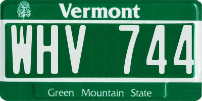 VT license plate WHV744