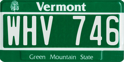 VT license plate WHV746