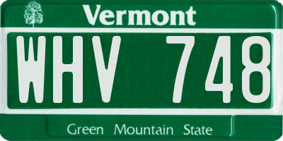 VT license plate WHV748