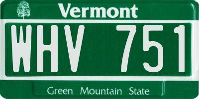 VT license plate WHV751
