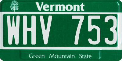 VT license plate WHV753