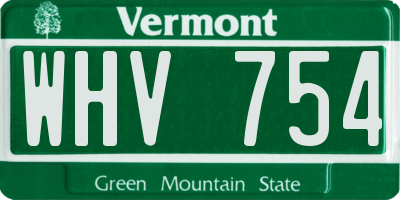 VT license plate WHV754