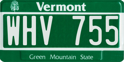 VT license plate WHV755