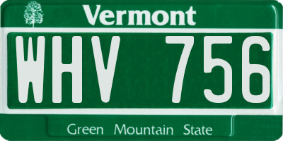 VT license plate WHV756