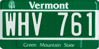 VT license plate WHV761