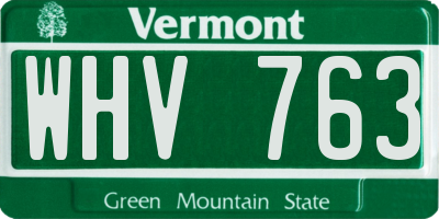 VT license plate WHV763