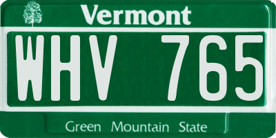 VT license plate WHV765