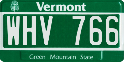 VT license plate WHV766