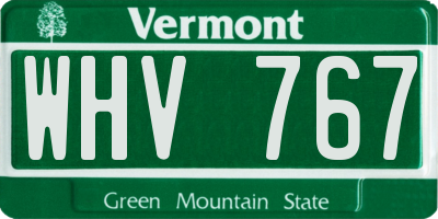 VT license plate WHV767