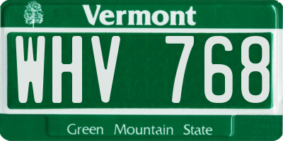 VT license plate WHV768