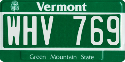 VT license plate WHV769