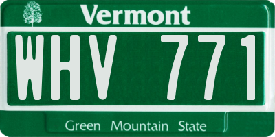 VT license plate WHV771
