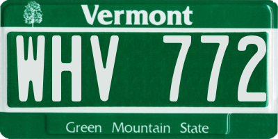 VT license plate WHV772