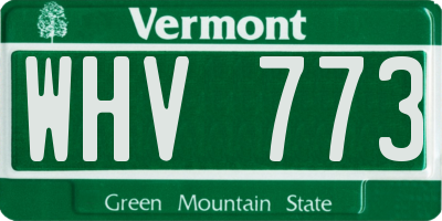VT license plate WHV773