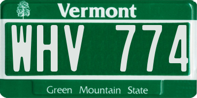 VT license plate WHV774