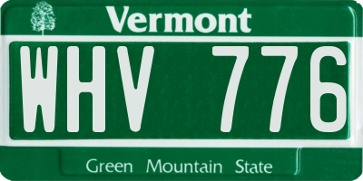 VT license plate WHV776