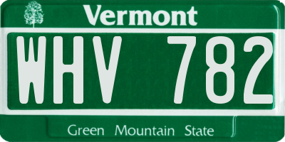 VT license plate WHV782