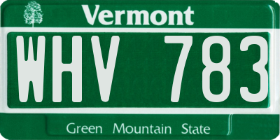 VT license plate WHV783