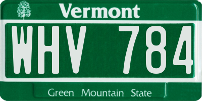 VT license plate WHV784