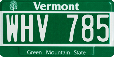 VT license plate WHV785