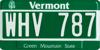 VT license plate WHV787