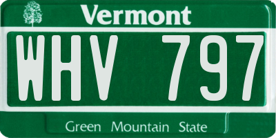VT license plate WHV797