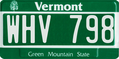 VT license plate WHV798
