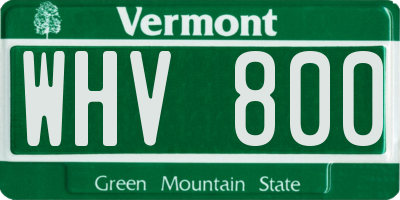 VT license plate WHV800