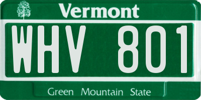 VT license plate WHV801