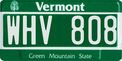 VT license plate WHV808