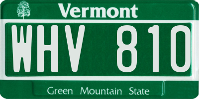VT license plate WHV810