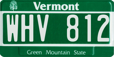 VT license plate WHV812