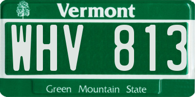 VT license plate WHV813