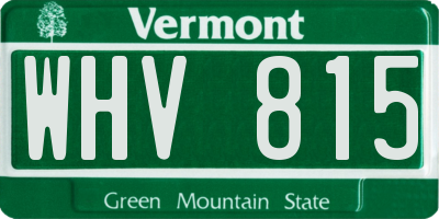 VT license plate WHV815