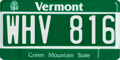 VT license plate WHV816