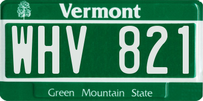 VT license plate WHV821