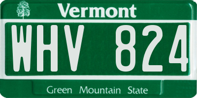 VT license plate WHV824