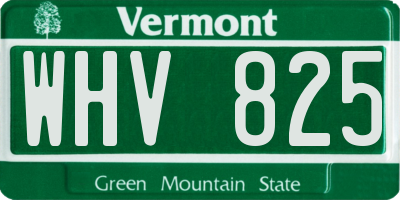 VT license plate WHV825