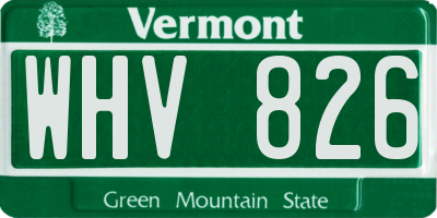 VT license plate WHV826