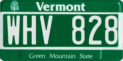 VT license plate WHV828